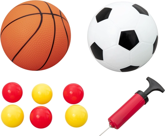 Vse v paketu, vključno s tlačilko in žogami