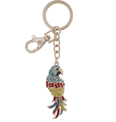 Obesek za ključe zlati papagaj