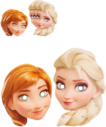 Karnevalska papirnata maska Frozen – komplet 6 kosov