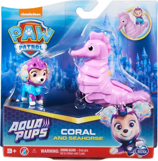 Tačke na patrulji Aqua Pups – figurica Coral in vozilo morski konjiček