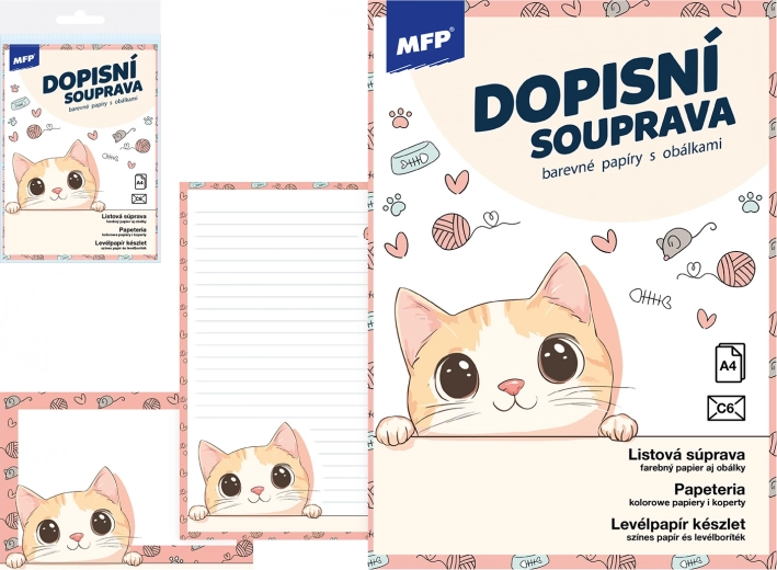 Barvni luksuzni pisemski papir z motivom Mačka