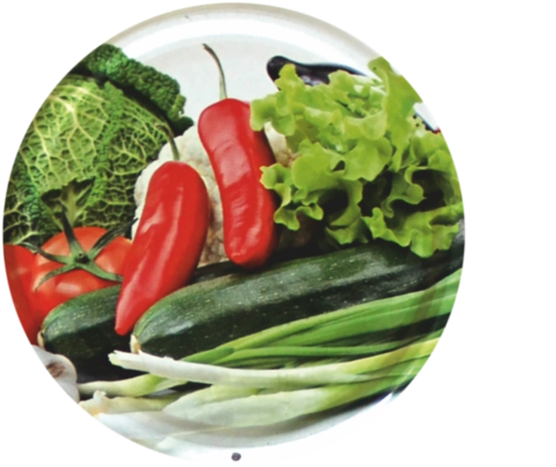 Pokrovčki za vlaganje 82 mm z motivom zelenjave Chomik