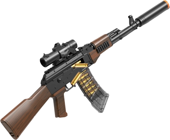 Puška AK-47 s patronami in penastimi naboji 91 cm