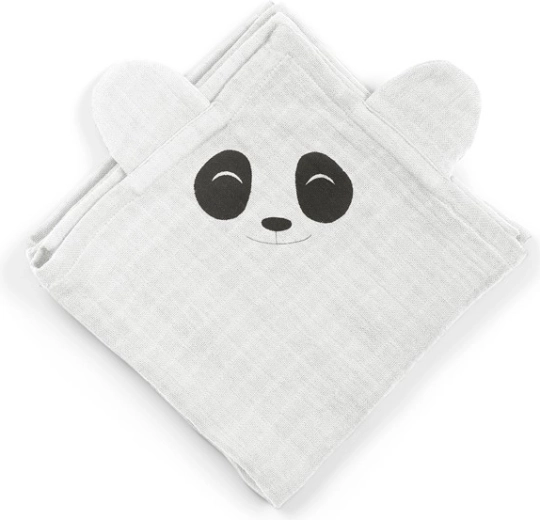 NuuRoo Bjork muslinske pleničke panda white onyx (2 kos)