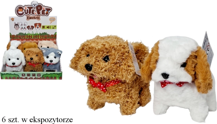 Interactive plush puppy with barking sound and movement
