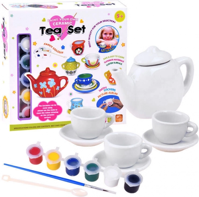Barvalni keramični čajni set – naredi si sam