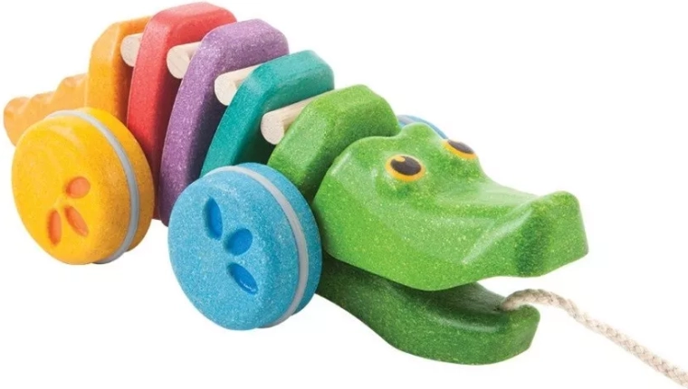 PlanToys plešoči krokodil mavričen