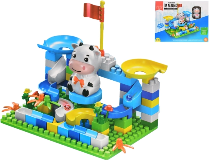 Gradbeni komplet s progo in živalico, 93 kosov