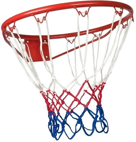 Košarkarski obroč z mrežico 43 cm rdeč