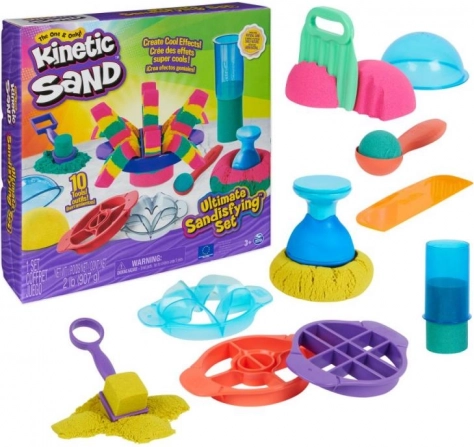 Kinetični pesek Ultimate Sandisfying set – ustvarjalni komplet z orodji
