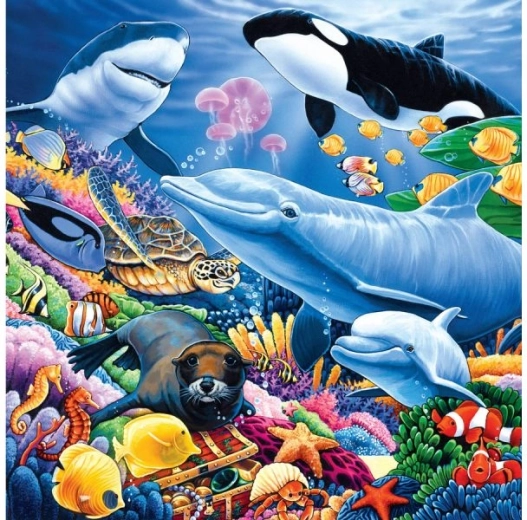 Diamantno vezenje (diamond painting) Podmorski svet 30 × 30 cm