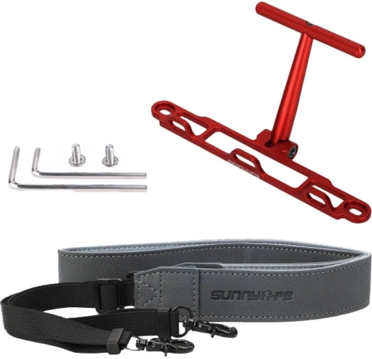 Nosilec s trakom Sunnylife za upravljalnik DJI RC / RC 2 rdeč