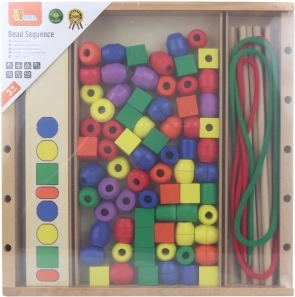 Lesena izobraževalna igra VIGA Logične perlice, 104 delov Montessori