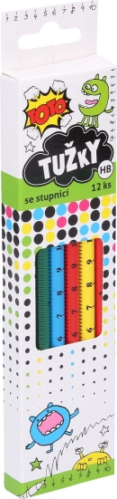 Lesena svinčnik HB z merilom 16 cm TOTO, komplet 12 kos