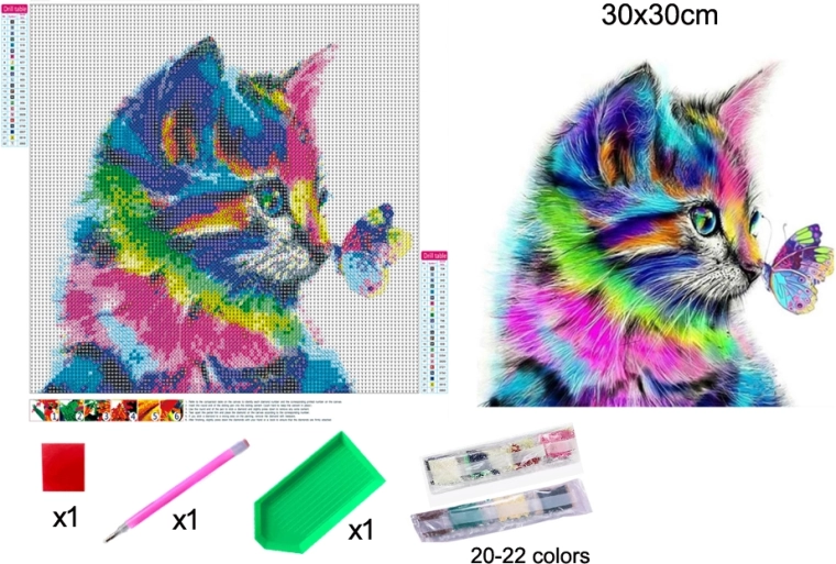 diamond painting mucek 30 × 30 cm