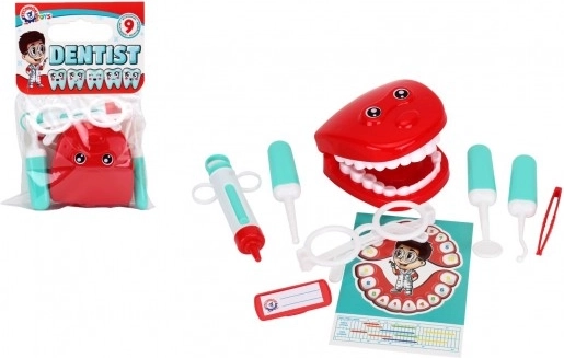 Otroški zobozdravstveni set – plastična zdravniška igrača z orodji in modelom čeljusti