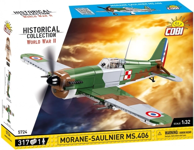 COBI Morane‑Saulnier MS.406 – komplet za sestavljanje zgodovinskega letala 1:32 (317 delov)