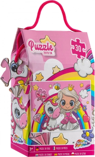 Sestavljanka 30 kosov princesa in samorog 29 × 18 cm