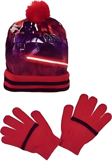 Star Wars hat and gloves in red