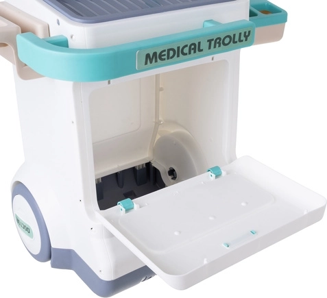 Premični dvonivojski voziček z odlagalnim prostorom