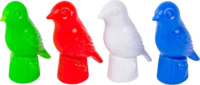Colorful birds and a compact game board