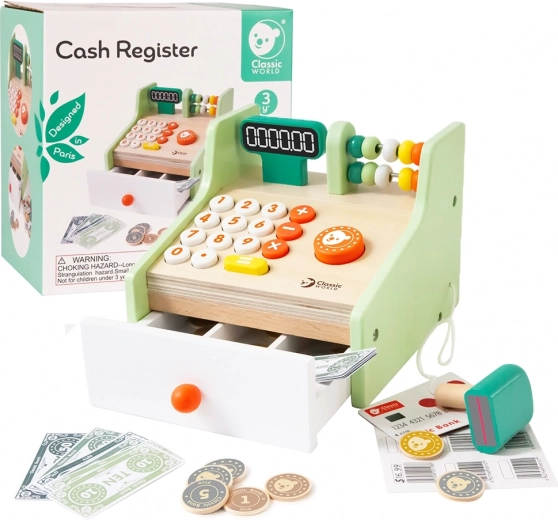 Lesena blagajna CLASSIC WORLD za otroke