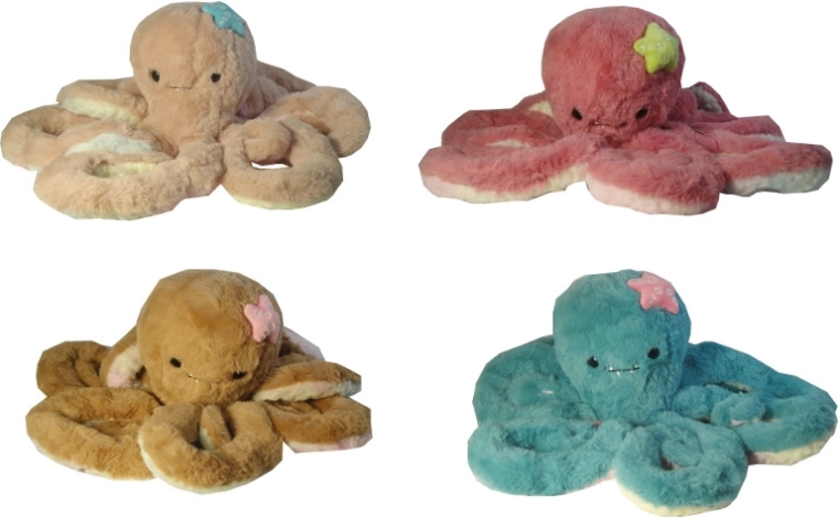 Plišasta hobotnica 45 cm s silikonskimi priseski