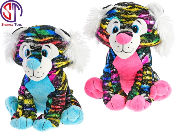Sedeči barvni plišasti tiger Star Sparkle 24 cm