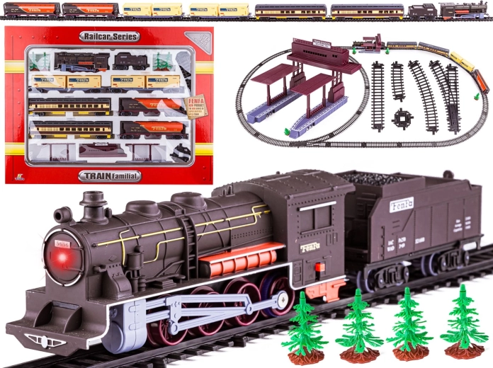 Električna železniška proga Fenfa s 7 vagoni in postajo, 1:87