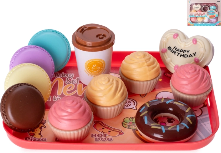 Cukrarski set s pladnjem 22 × 16 cm, 11 kosov