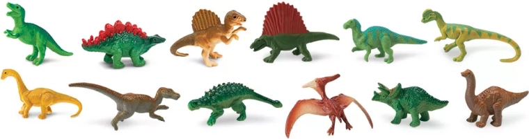 12 podrobnih mini dinozavrov v eni tubi