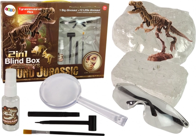 Arheološki komplet 2 v 1 – skelet dinozavra tiranozavra