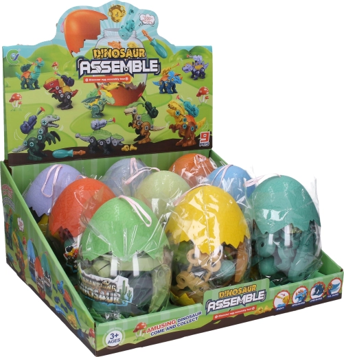 Screw-together construction set: dinosaur in an egg 16 cm - 1 piece
