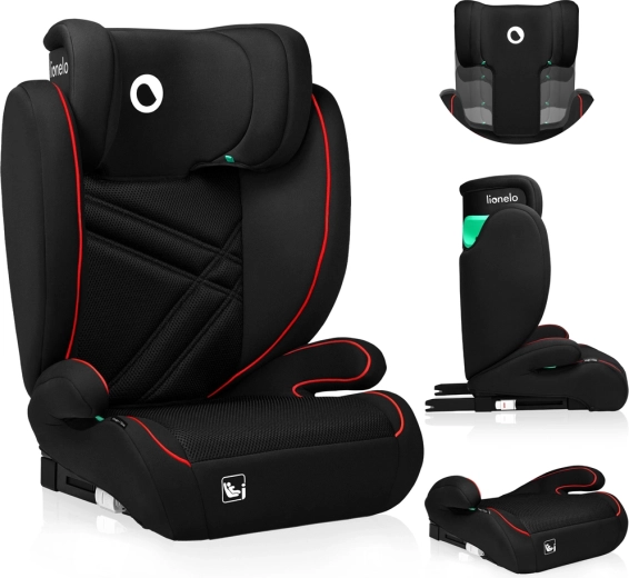 Lionelo Hugo i-Size otroški avtosedež 100–150 cm Sporty Black Red