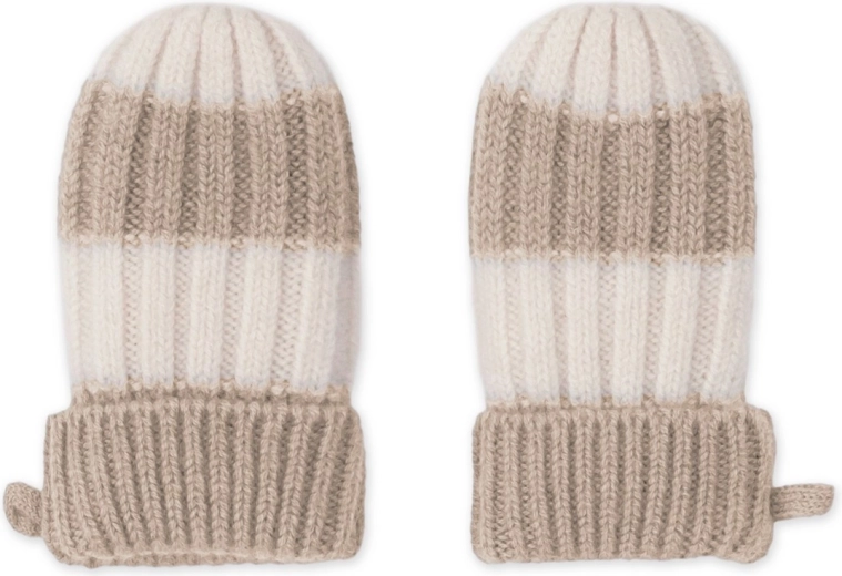 Lodger merino gloves Stripe beige 0–12 months