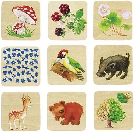 Wooden memory game Forest – 32 pieces