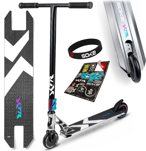 Soke XTR Phantom chrome profesionalni freestyle skiro srebrno-črn