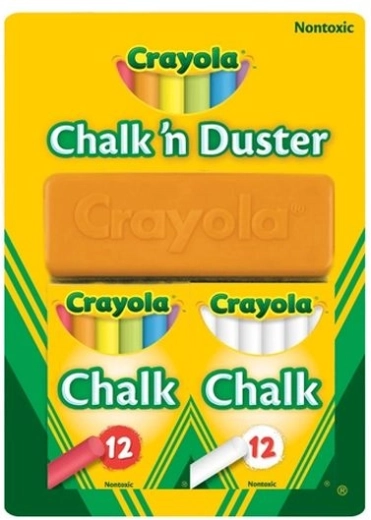 Crayola bela in barvna kreda z radirko