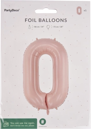 Folijski balon številka 0 bež 72 cm