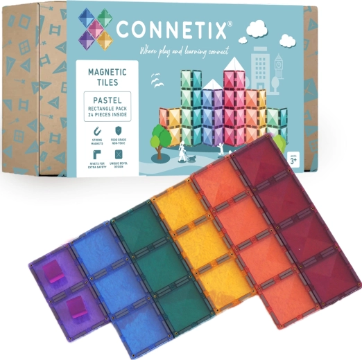 Connetix pastelni pravokotniki – magnetna sestavljanka 24 kosov