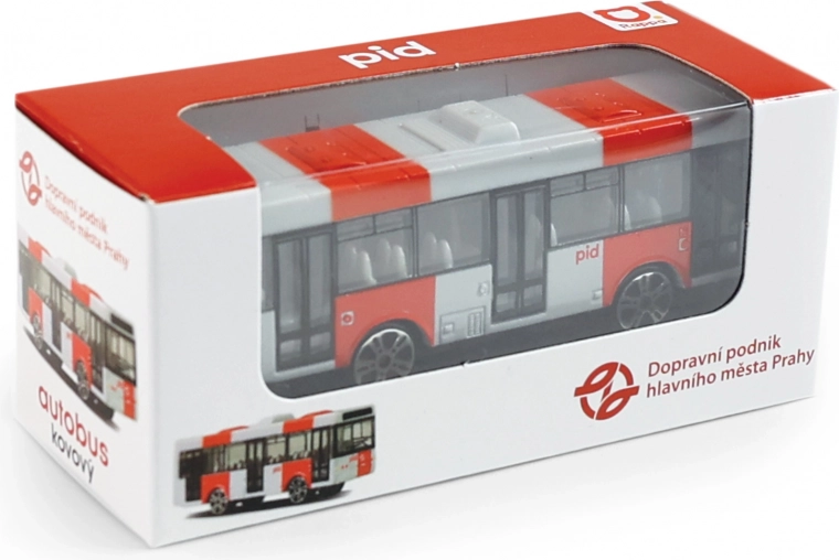 Kovinski avtobus PID Praga rdeč