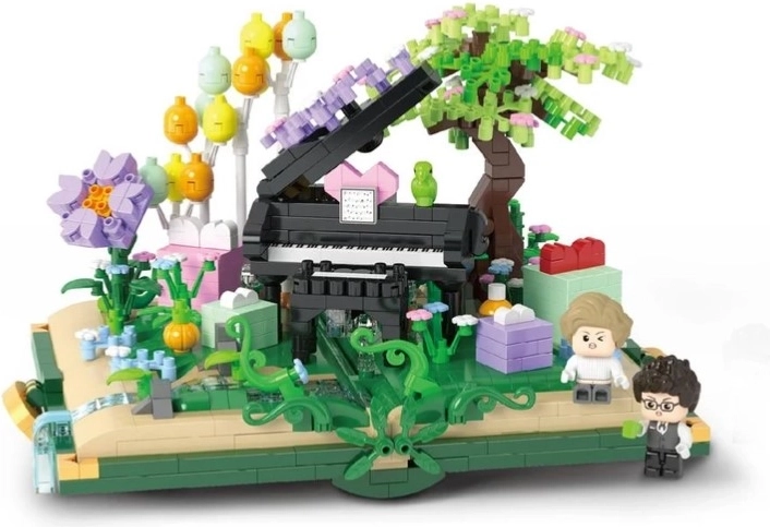 Romantic diorama with a piano as a decoration
