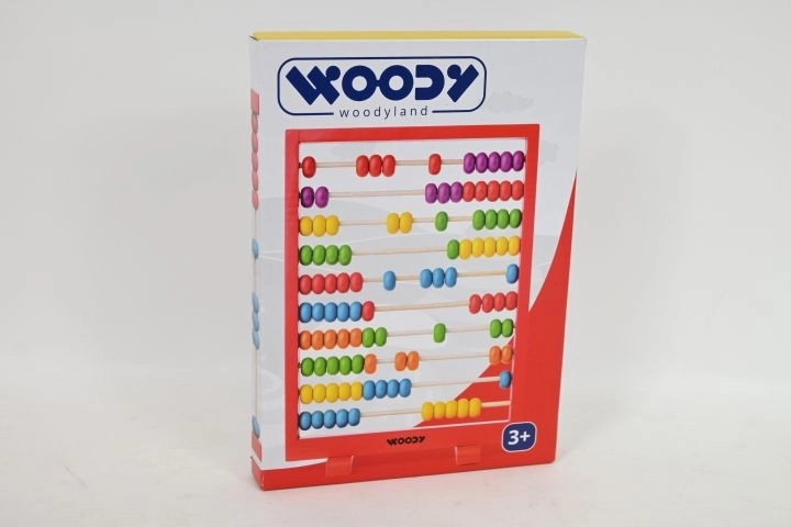WOODYLAND Leseni abakus z rdečim okvirjem