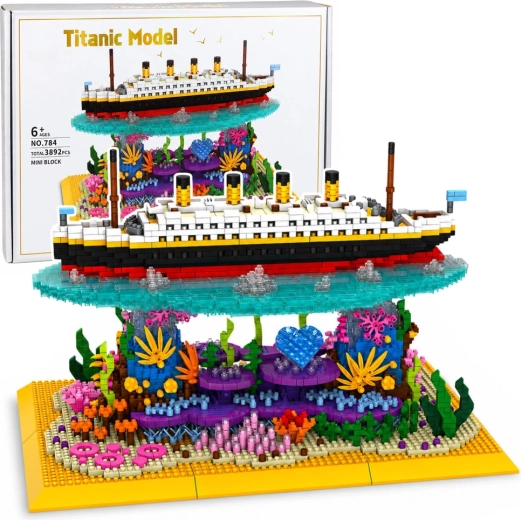 Komplet kock Titanic – model oceanskega parnika na koralnem grebenu (3892 kosov)