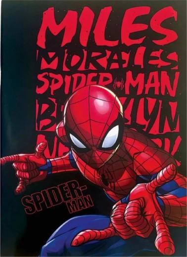 Črtani šolski zvezek Spider-Man B5 črn – 40 strani