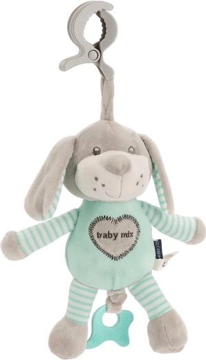 Izobraževalna glasbena plišasta igrača s sponko BABY MIX kuža v mint barvi