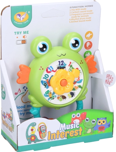 Frog rattle with light and sound effects 11 cm - 1 piece