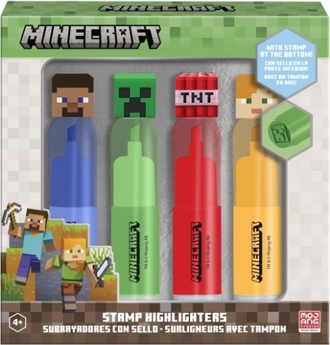 Minecraft komplet 4 označevalnikov s 3D topperjem in žigom