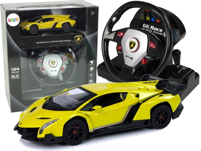 Daljinsko vodeno Lamborghini Veneno Rumena 2.4G daljinsko upravljanje volana Zvočne luči