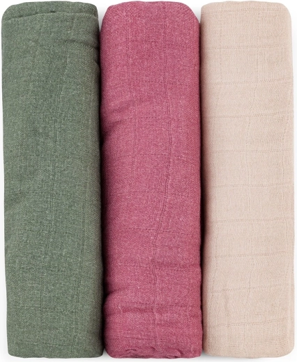PETITE&MARS bambusne muslinske plenice Moussy Botanic Tones 68 × 68 cm – 3 kosi